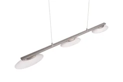 Hängelampen|Bürolampen*Trio Reality LED Hängeleuchte Metall Glas Nickel 3-flammig 102 cm