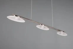 Hängelampen|Bürolampen*Trio Reality LED Hängeleuchte Metall Glas Nickel 3-flammig 102 cm