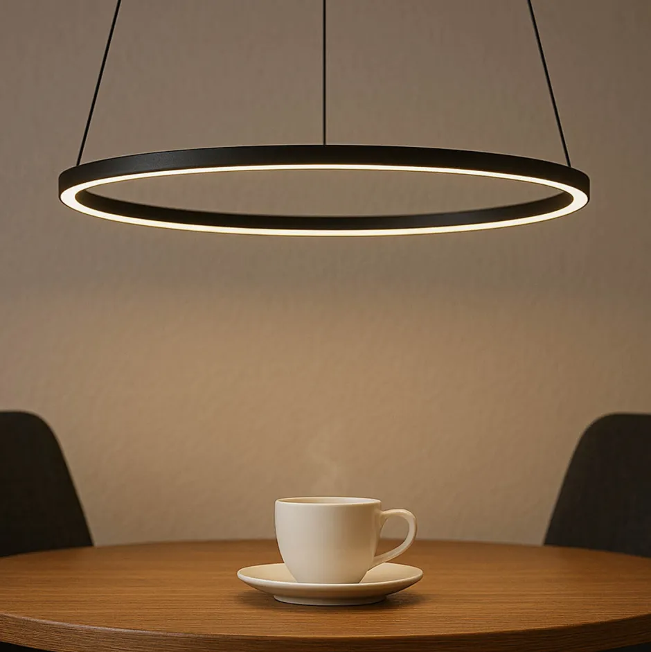 Easylight LED Hängeleuchte Metall Ring Ø 45 cm Schwarz 4000 K 600 lm< Hängelampen|Led Lampen