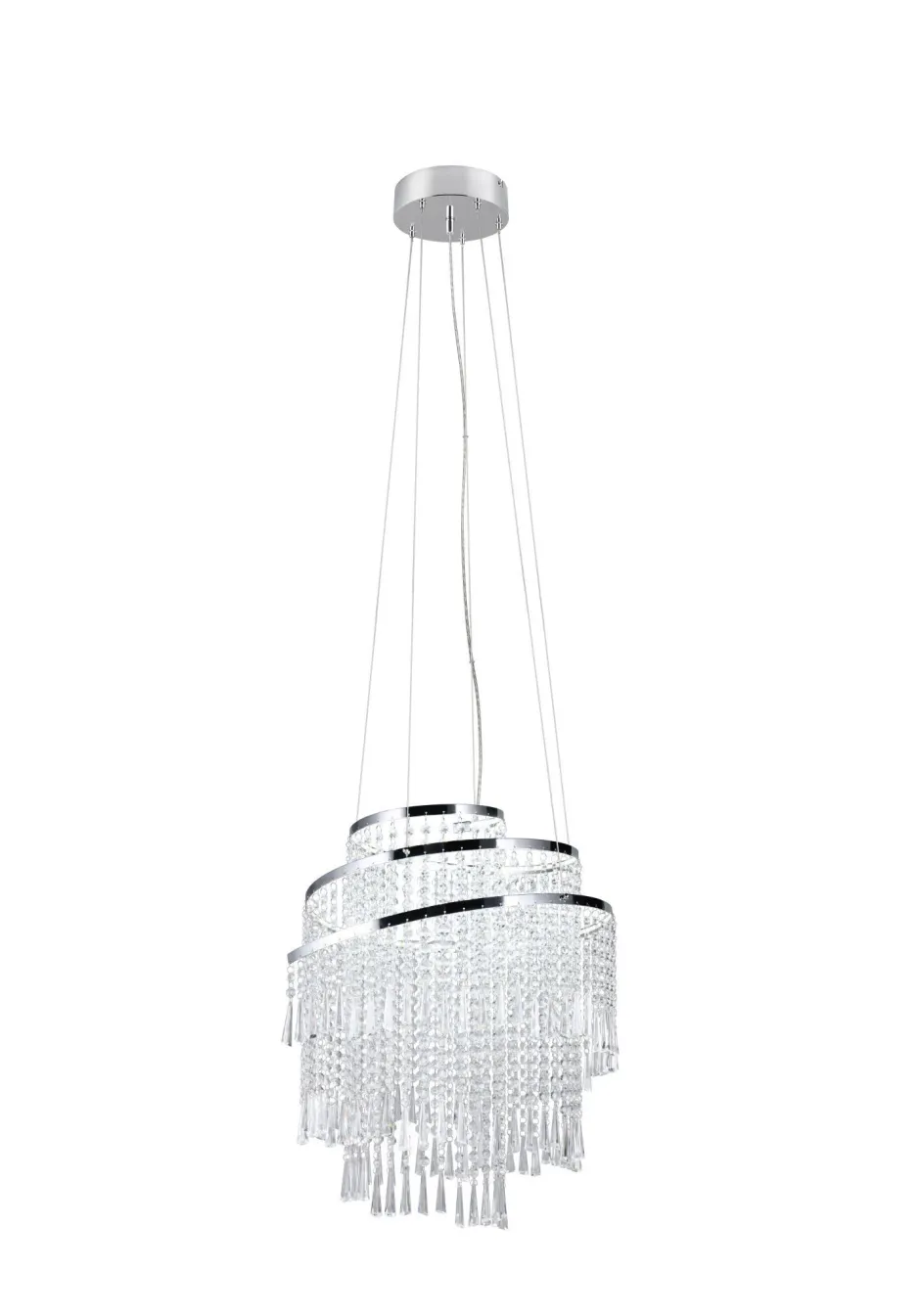 Trio Reality LED Hängeleuchte mit Fernbedienung dimmbar Chrom Acryl< Hängelampen|Wohnzimmerlampen