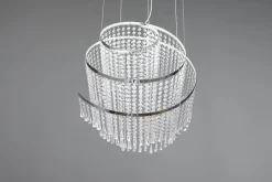 Trio Reality LED Hängeleuchte mit Fernbedienung dimmbar Chrom Acryl< Hängelampen|Wohnzimmerlampen