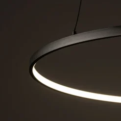Metall Lampen|Designerlampen*Easylight LED Hängeleuchte Ring Ø 60 cm Schwarz 2700 K 660 lm Metall