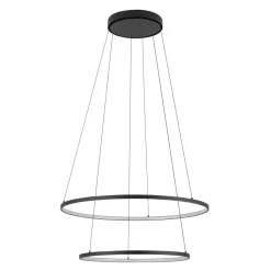Nowodvorski LED Hängeleuchte rund 2 Ringe Ø 60 cm + Ø 45 cm Schwarz 3000 K< Metall Lampen|Designerlampen