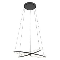 Nowodvorski LED Hängeleuchte rund 2 Ringe Ø 60 cm + Ø 45 cm Schwarz 3000 K< Metall Lampen|Designerlampen