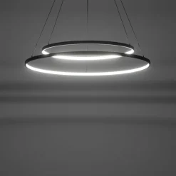 Nowodvorski LED Hängeleuchte rund 2 Ringe Ø 60 cm + Ø 45 cm Schwarz 3000 K< Metall Lampen|Designerlampen