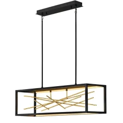 Hängelampen|Led Lampen*Elstead LED Hängeleuchte Schwarz Gold 113 cm lang 3000 K verstellbar