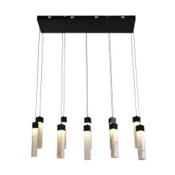 Searchlight LED Hängeleuchte Stahl Harz 1012 lm in Schwarz Marmor< Wohnzimmerlampen|Esszimmer Lampen