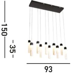 Searchlight LED Hängeleuchte Stahl Harz 1012 lm in Schwarz Marmor< Wohnzimmerlampen|Esszimmer Lampen