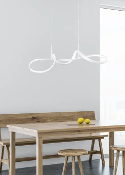 Hängelampen|Bürolampen*Trio Reality LED Hängeleuchte Weiß dimmbar 81 cm lang 37 W 4500 lm