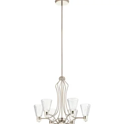 Elstead LED Kronleuchter Glas Metall IP44 B: 71,1 cm Bad Wohnzimmer< Hängelampen|Led Lampen