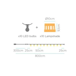 Newgarden LED Lichterkette außen Bambus Lampenschirme 2700 K IP44< Außenlichterketten|Dekolampen Außen