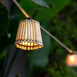 Außenlichterketten|Dekolampen Außen*Newgarden LED Lichterkette mit Stecker 5m IP44 2200K Bambus Outdoor