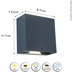 Eco-Light LED Outdoor Wandleuchte Aluminium 4000 K IP54 Up Down< Metall Lampen|Led Außenleuchten