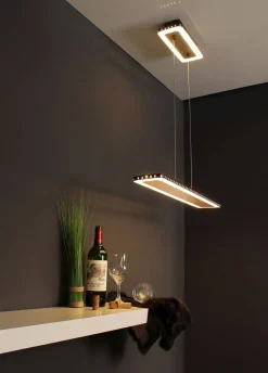 Wohnzimmerlampen|Metall Lampen*Eco-Light LED Pendelleuchte Aluminium Gold Schwarz 3000 K 120 cm