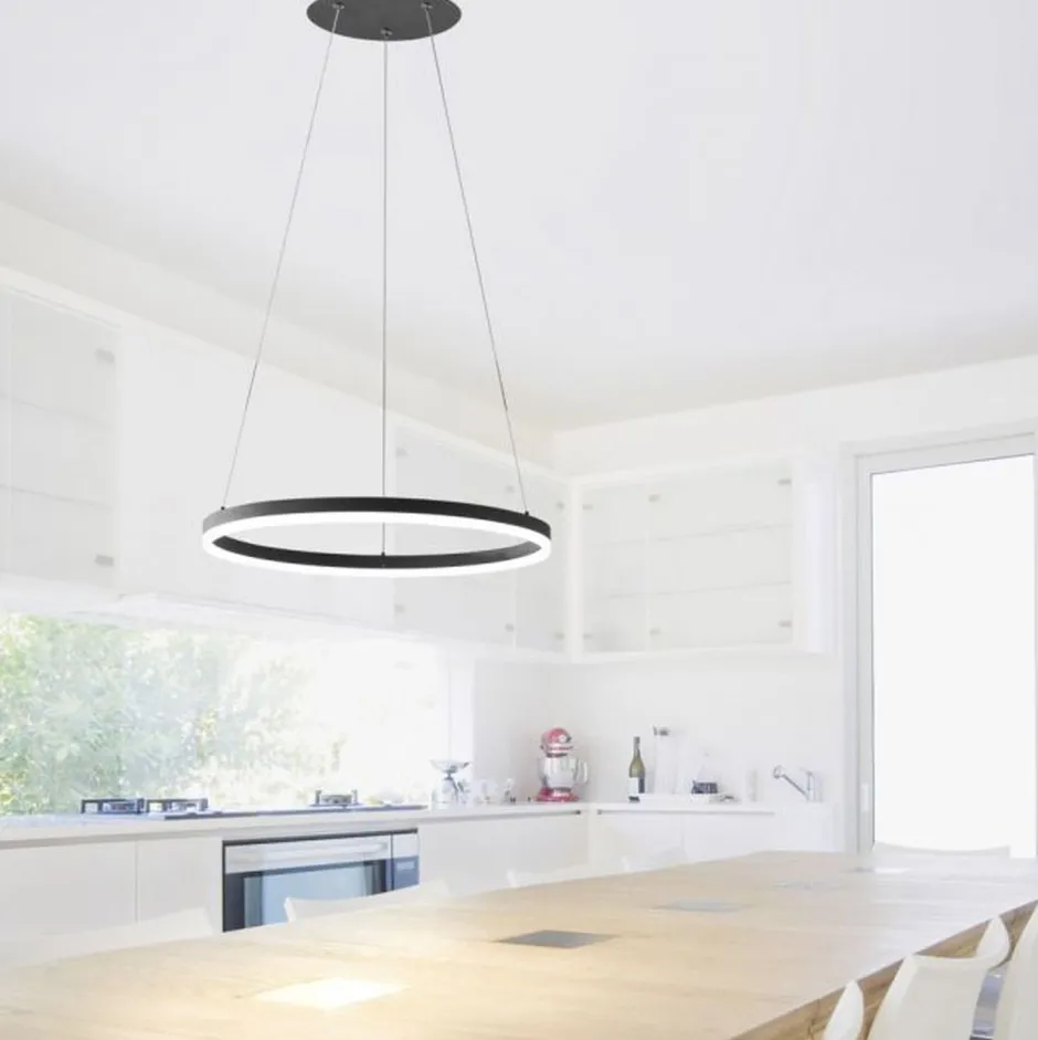 Hängelampen|Bürolampen*Paul Neuhaus LED Pendelleuchte Anthrazit warmweiß 3000 K Ø40 cm Ring