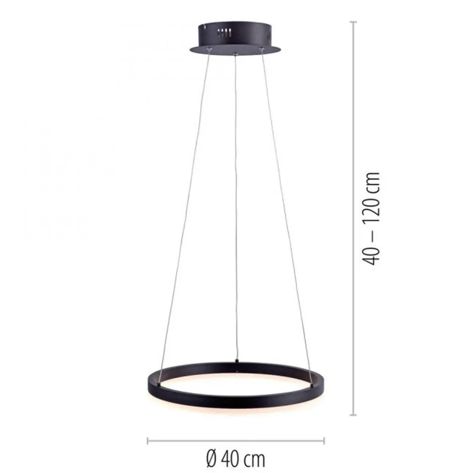 Hängelampen|Bürolampen*Paul Neuhaus LED Pendelleuchte Anthrazit warmweiß 3000 K Ø40 cm Ring