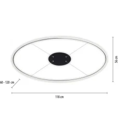 Hängelampen|Bürolampen*Paul Neuhaus LED Pendelleuchte Anthrazit oval 3000 K 118 cm dimmbar