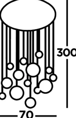 Hängelampen|Led Lampen*Searchlight LED Pendelleuchte D: 70 cm in Chrom Kupfer Messing