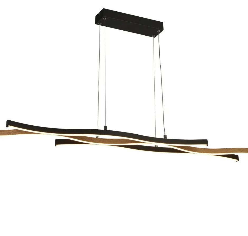 Searchlight LED Pendelleuchte dimmbar Schwarz Metall 108 cm Wellen< Bürolampen|Esszimmer Lampen