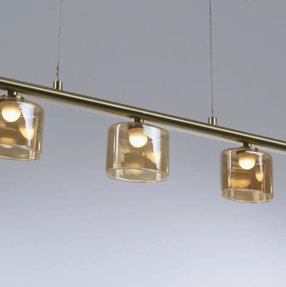 Paul Neuhaus LED Pendelleuchte Glas in Bernstein blendarm 80 cm 20 W< Hängelampen|Led Lampen