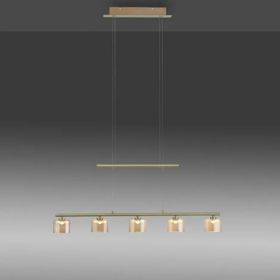 Paul Neuhaus LED Pendelleuchte Glas in Bernstein blendarm 80 cm 20 W< Hängelampen|Led Lampen