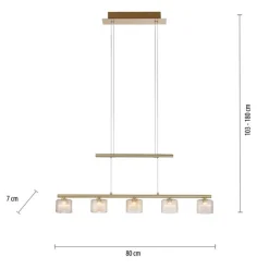 Paul Neuhaus LED Pendelleuchte Glas in Bernstein blendarm 80 cm 20 W< Hängelampen|Led Lampen