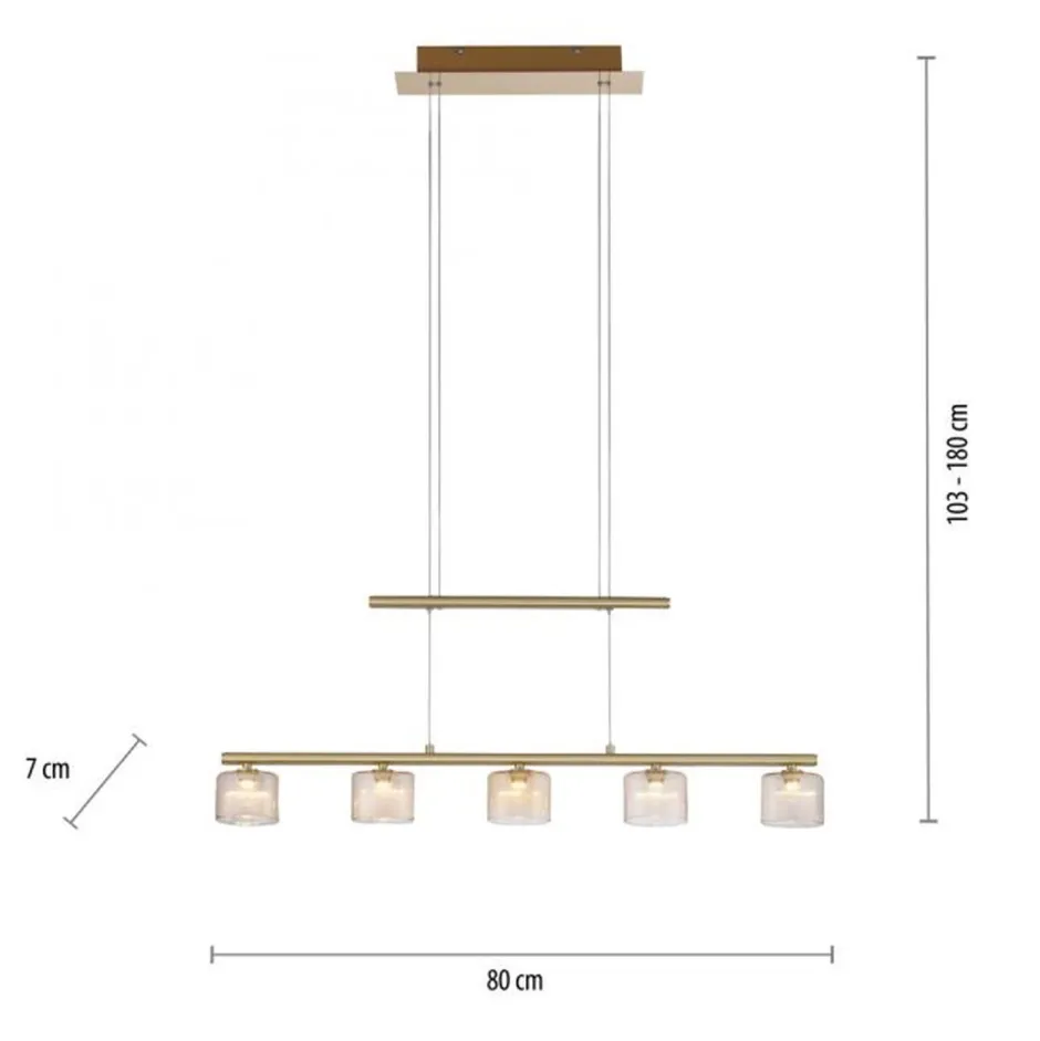 Paul Neuhaus LED Pendelleuchte Glas in Bernstein blendarm 80 cm 20 W< Hängelampen|Led Lampen