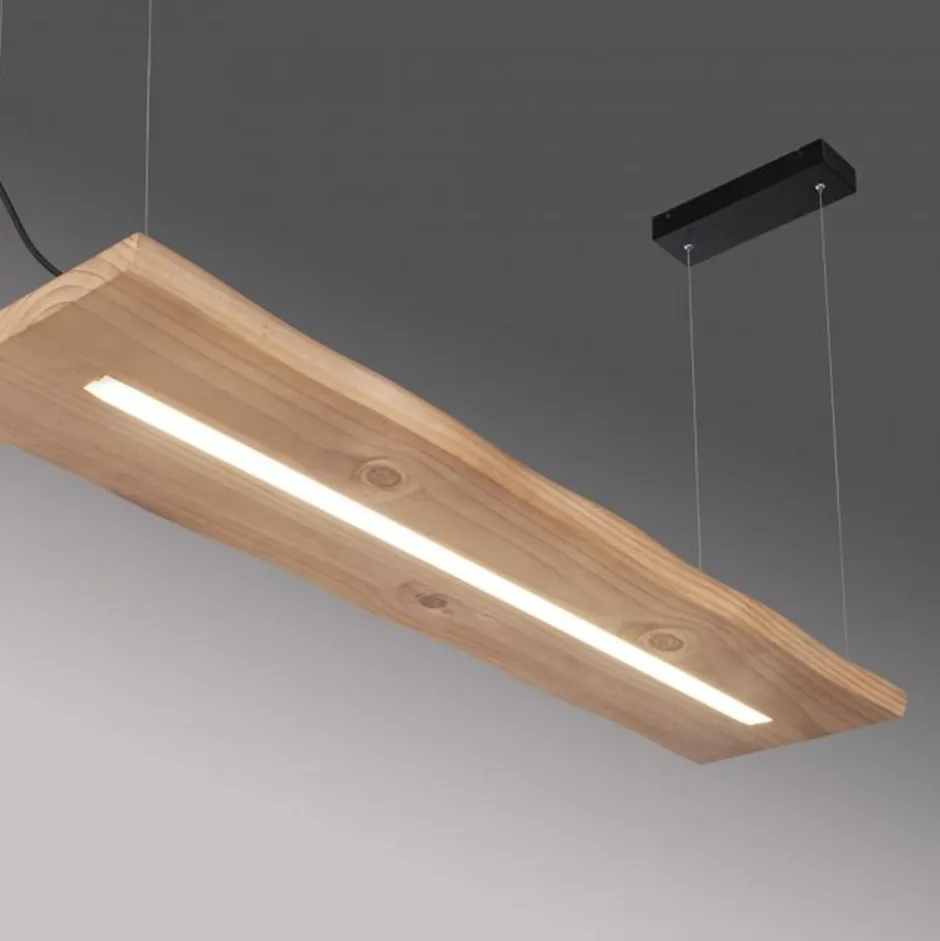 Paul Neuhaus LED Pendelleuchte Holz Fernbedienung L:120 cm dimmbar< Wohnzimmerlampen|Holzlampen