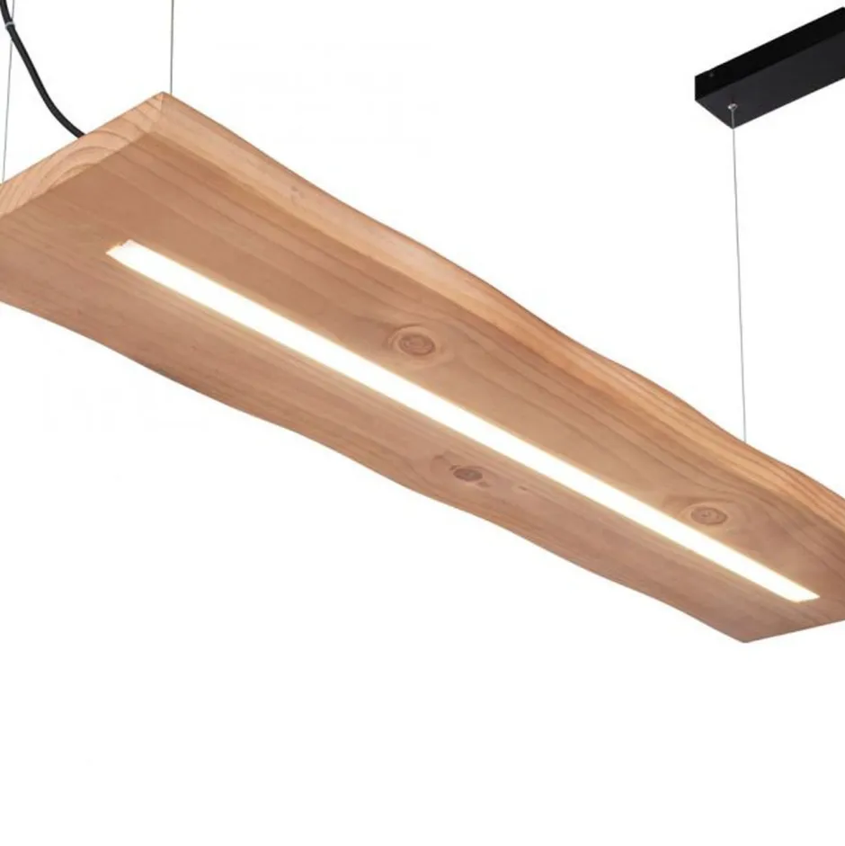 Paul Neuhaus LED Pendelleuchte Holz Fernbedienung L:120 cm dimmbar< Wohnzimmerlampen|Holzlampen