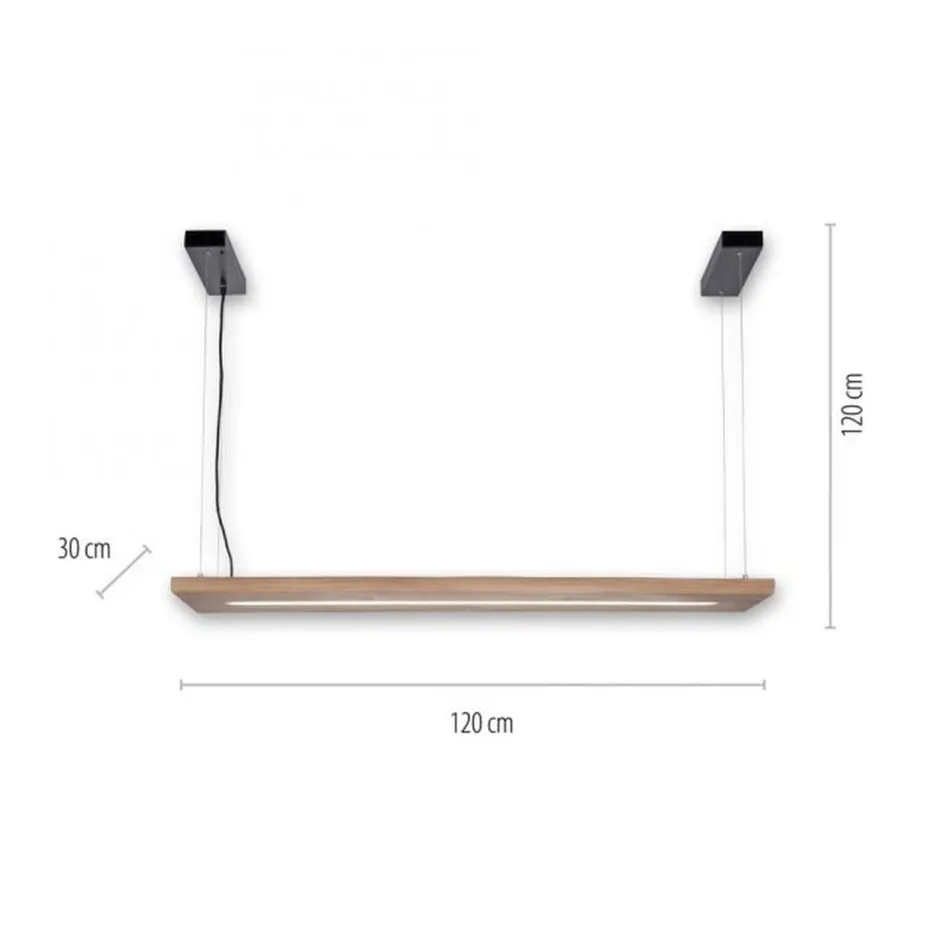 Paul Neuhaus LED Pendelleuchte Holz Fernbedienung L:120 cm dimmbar< Wohnzimmerlampen|Holzlampen