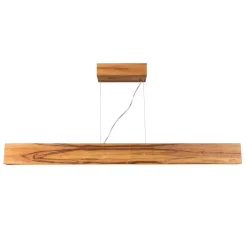Hängelampen|Wohnzimmerlampen*Elstead LED Pendelleuchte Holz Furnier Teak 3000 K 127 cm lang