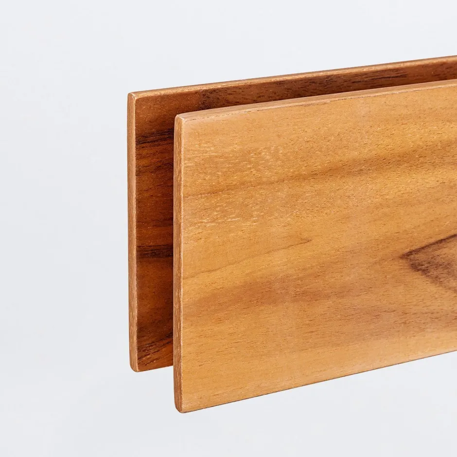 Hängelampen|Wohnzimmerlampen*Elstead LED Pendelleuchte Holz Furnier Teak 3000 K 127 cm lang