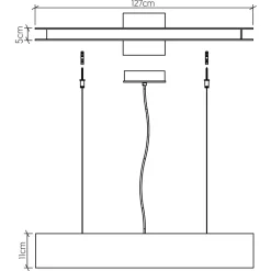 Hängelampen|Wohnzimmerlampen*Elstead LED Pendelleuchte Holz Furnier Teak 3000 K 127 cm lang