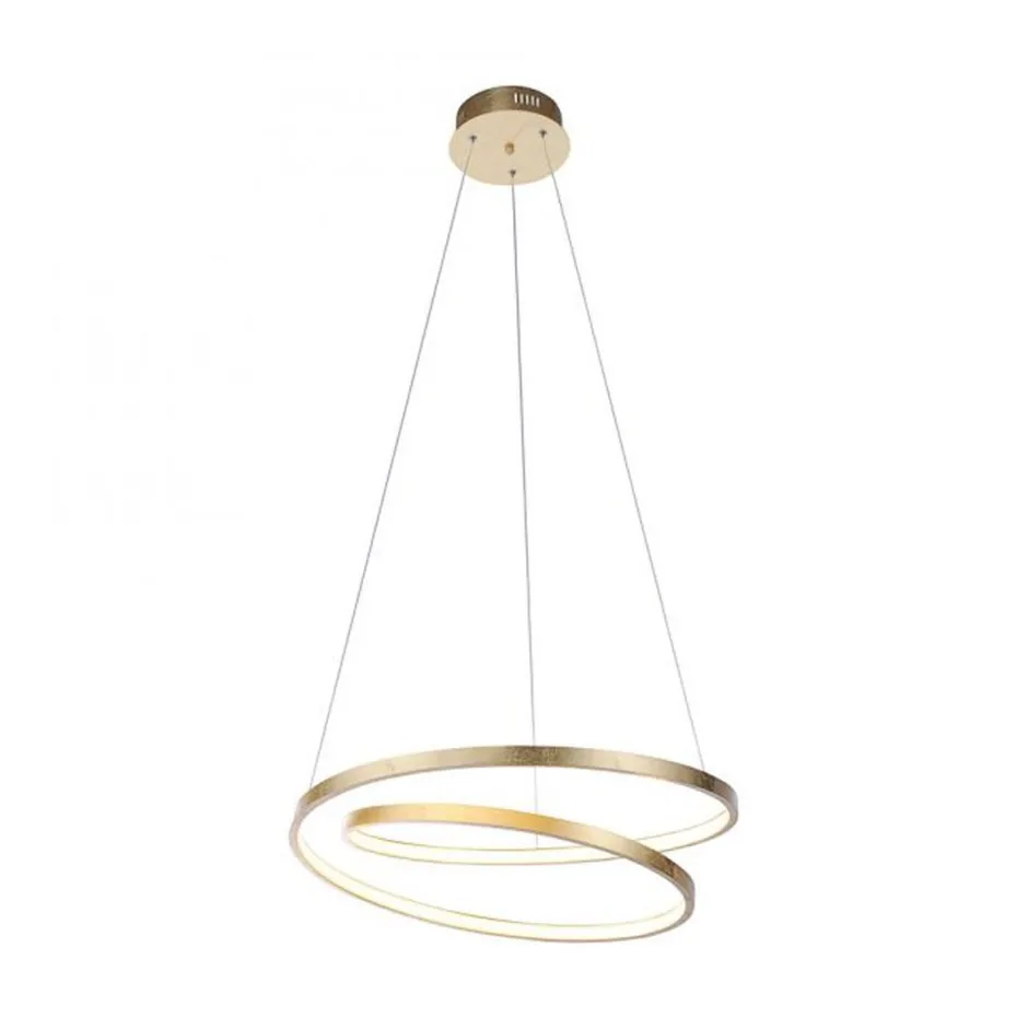 Hängelampen|Wohnzimmerlampen*Paul Neuhaus LED Pendelleuchte in Blattgold B:55 cm 4000 lm dimmbar