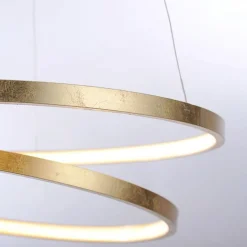 Hängelampen|Wohnzimmerlampen*Paul Neuhaus LED Pendelleuchte in Blattgold B:55 cm 4000 lm dimmbar