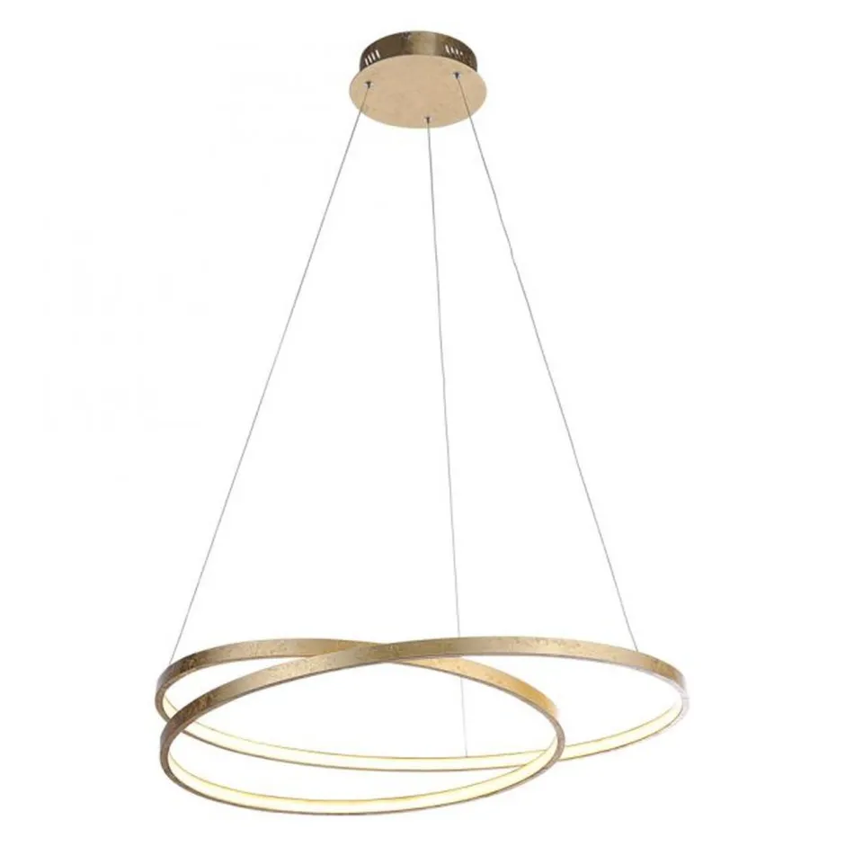 Hängelampen|Bürolampen*Paul Neuhaus LED Pendelleuchte in Blattgold L:72 cm 3000 K dimmbar