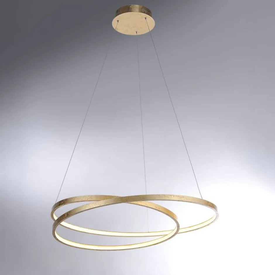 Hängelampen|Bürolampen*Paul Neuhaus LED Pendelleuchte in Blattgold L:72 cm 3000 K dimmbar