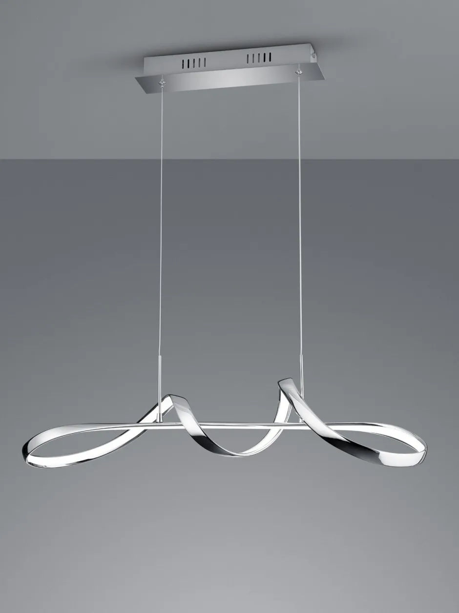 Trio Reality LED Pendelleuchte in Chrom dimmbar L:81 cm 37 W 4500 lm< Hängelampen|Bürolampen