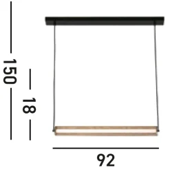 Bürolampen|Wohnzimmerlampen*Searchlight LED Pendelleuchte in Gold Schwarz Metall 26 W 92 cm