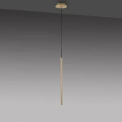 Paul Neuhaus LED Pendelleuchte in Messing Metall Ø2,5 cm 4 W dimmbar< Hängelampen|Bürolampen