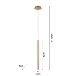 Paul Neuhaus LED Pendelleuchte in Messing Metall Ø2,5 cm 4 W dimmbar< Hängelampen|Bürolampen