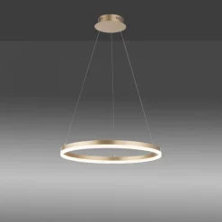 Hängelampen|Bürolampen*Paul Neuhaus LED Pendelleuchte in Messing dimmbar 3000 K Ø60 cm Ring
