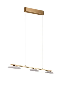 Trio Reality LED Pendelleuchte Metall Glas Messing 3-flammig 102 cm< Hängelampen|Bürolampen