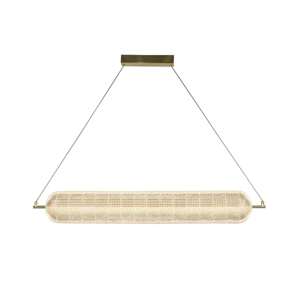 Searchlight LED Pendelleuchte Metall in Messing 42 W 3000 K 108 cm< Bürolampen|Wohnzimmerlampen