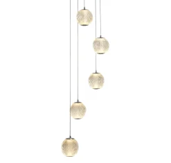 Wohnzimmerlampen|Esszimmer Lampen*Searchlight LED Pendelleuchte Metall 5-flammig 21 W L:30 cm Chrom