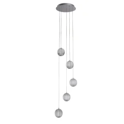 Wohnzimmerlampen|Esszimmer Lampen*Searchlight LED Pendelleuchte Metall 5-flammig 21 W L:30 cm Chrom
