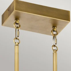 Hängelampen|Led Lampen*Elstead LED Pendelleuchte Metall Glas L: 92,5 cm in Messing