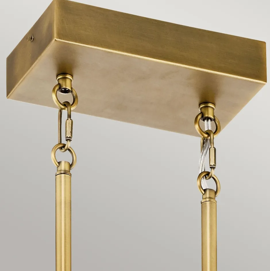 Hängelampen|Led Lampen*Elstead LED Pendelleuchte Metall Glas L: 92,5 cm in Messing