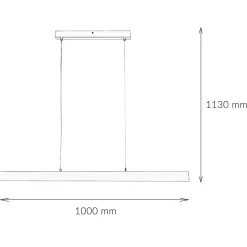 Wohnzimmerlampen|Metall Lampen*Easylight LED Pendelleuchte Metall dimmbar L: 100 cm Schwarz Modern