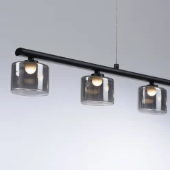 Paul Neuhaus LED Pendelleuchte Rauchglas blendarm 80 cm lang 20 W< Hängelampen|Bürolampen